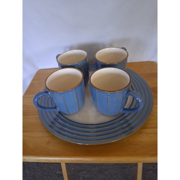 Dansk 13 Inch Plate With Four Mugs - Picture 1 of 2